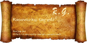 Rasovszky Gergő névjegykártya